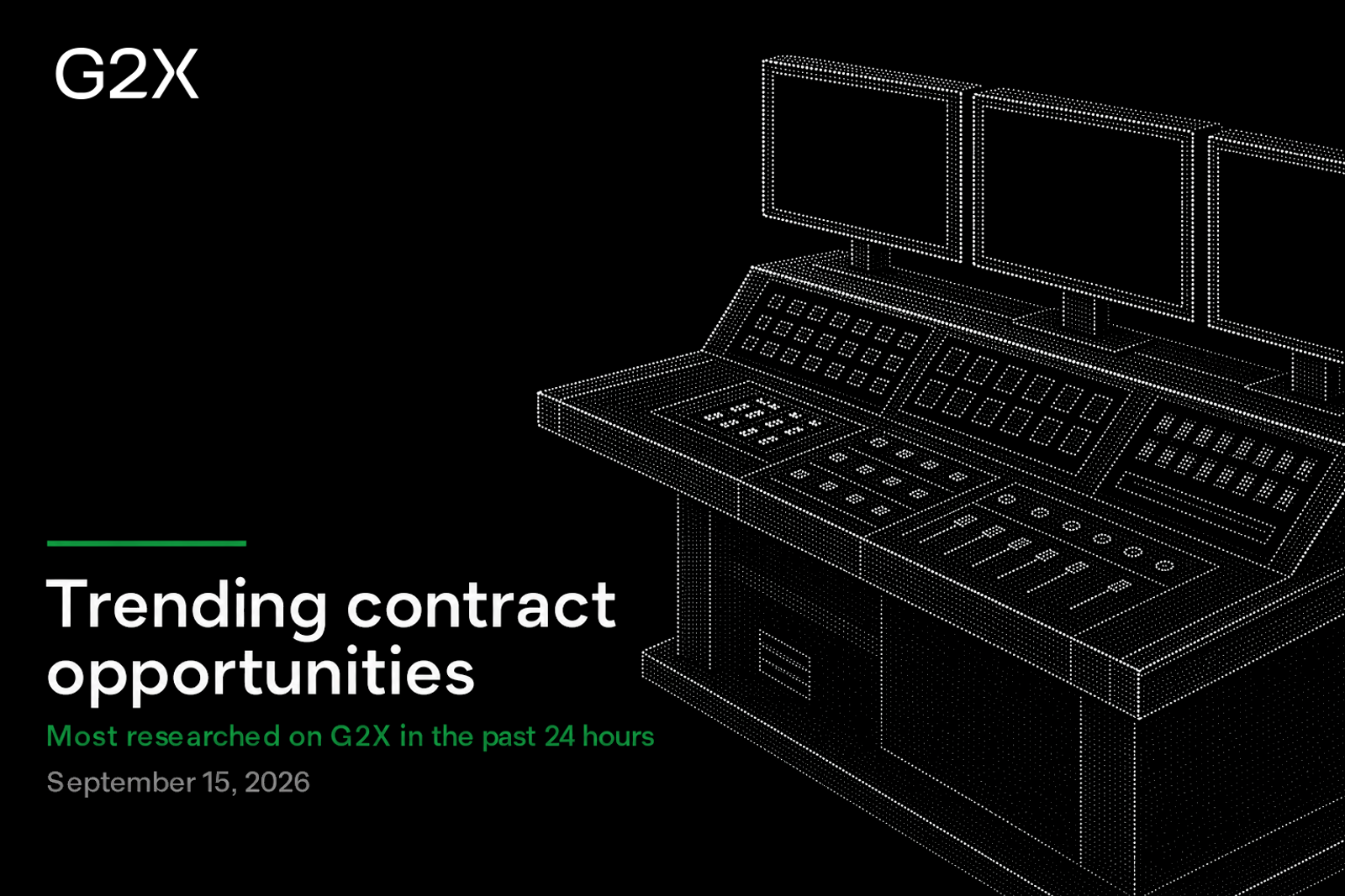 Trending contract opportunities. Most researched on G2X in the past 24 hours.