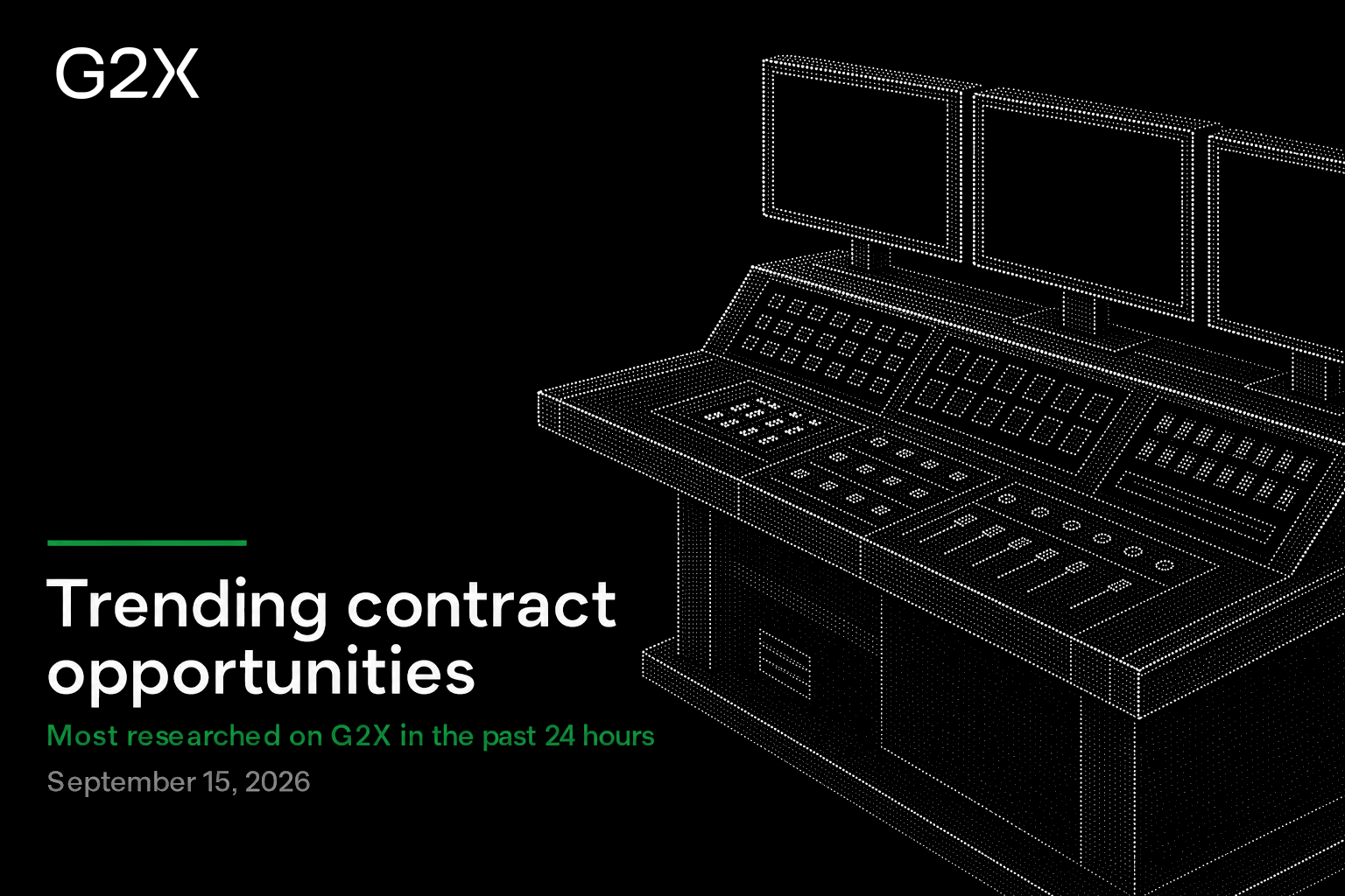 Trending contract opportunities. Most researched on G2X in the past 24 hours.