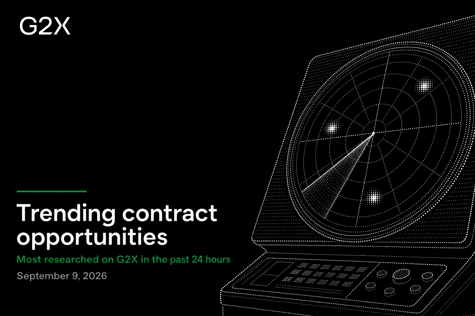 Trending contract opportunities. Most researched on G2X in the past 24 hours.