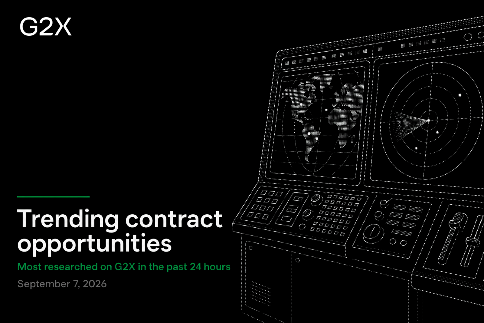 Trending contract opportunities. Most researched on G2X in the past 24 hours.