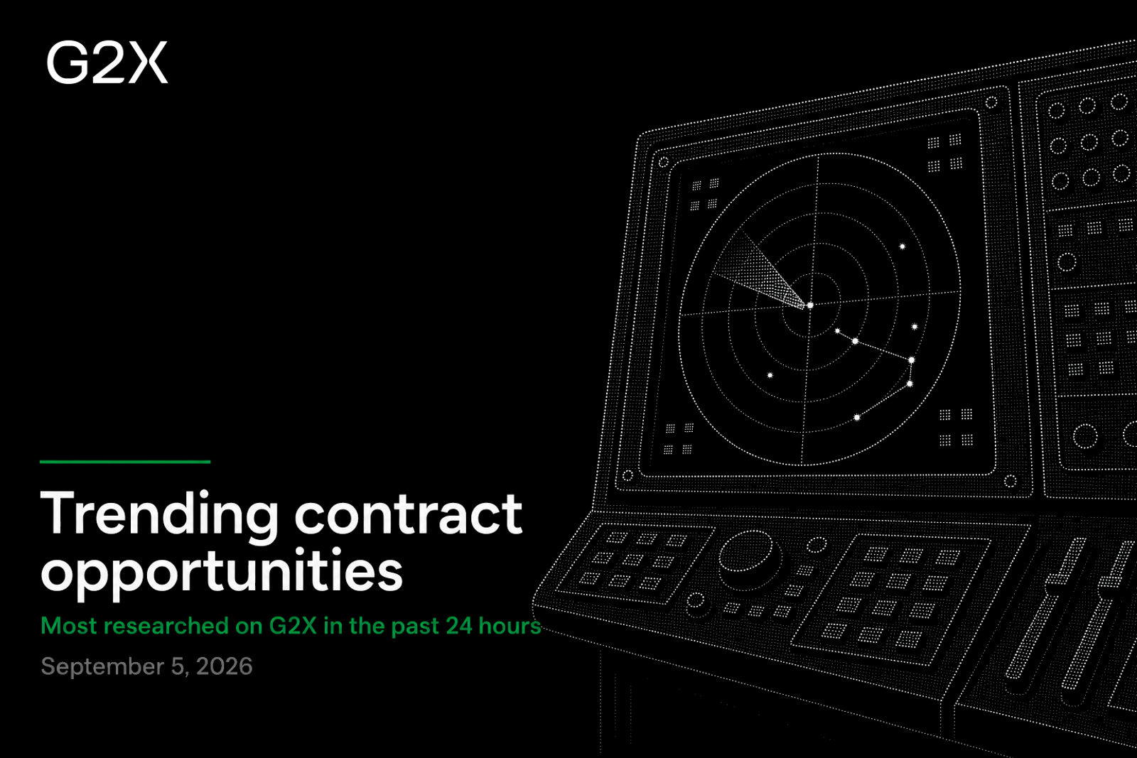Trending contract opportunities. Most researched on G2X in the past 24 hours.