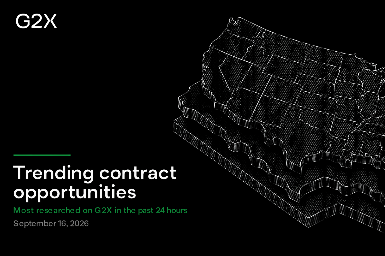 Trending contract opportunities. Most researched on G2X in the past 24 hours.