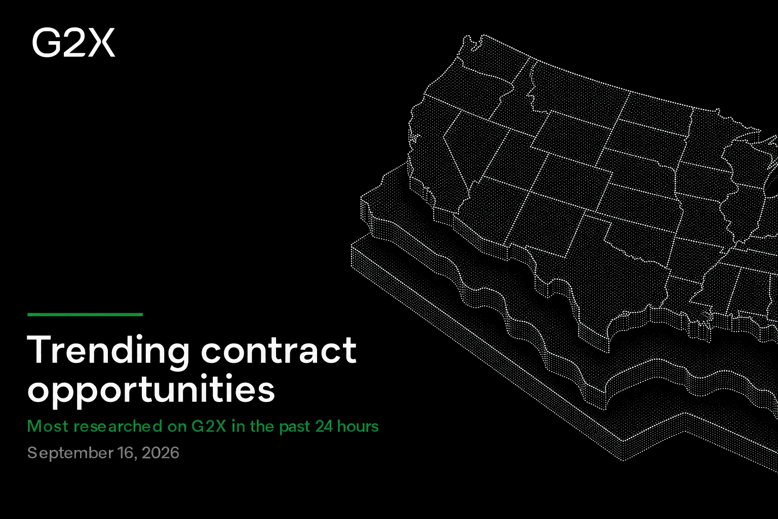 Trending contract opportunities. Most researched on G2X in the past 24 hours.