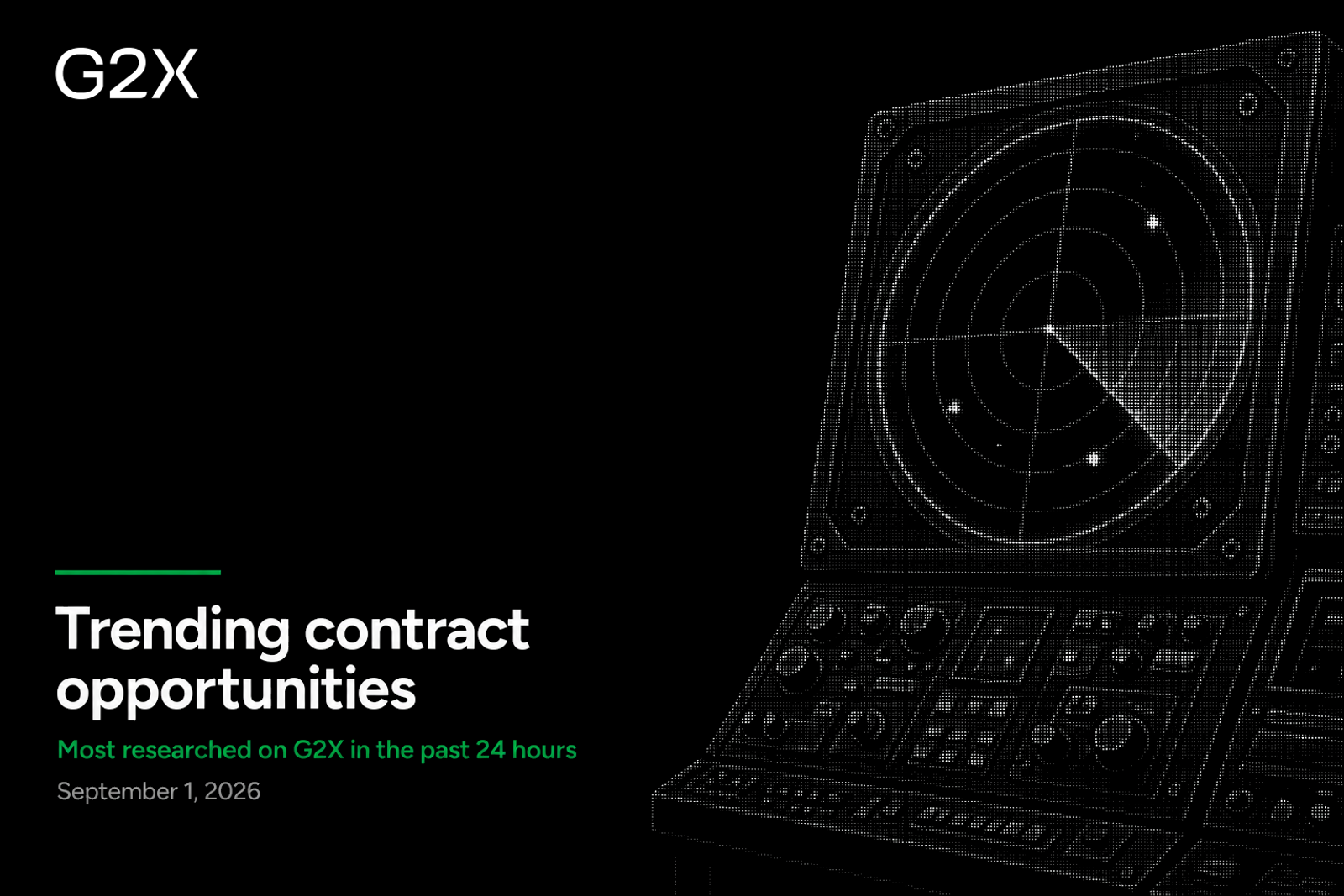 Trending contract opportunities. Most researched on G2X in the past 24 hours.