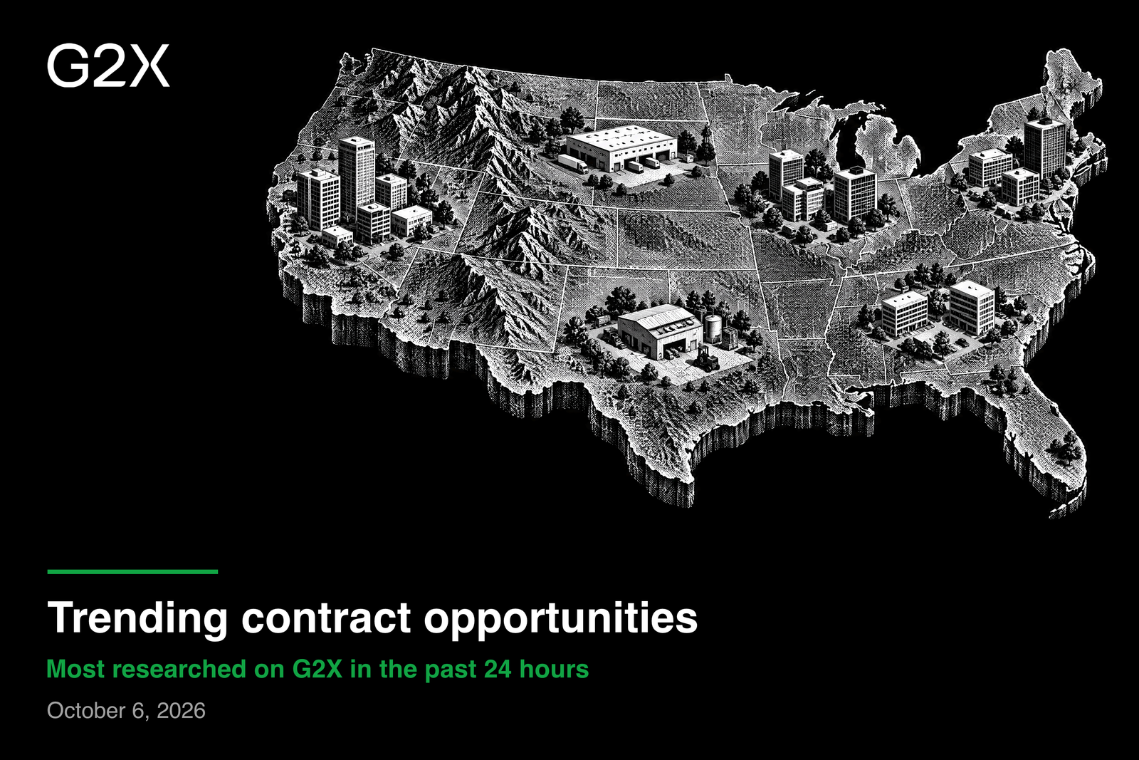 Trending contract opportunities. Most researched on G2X in the past 24 hours.