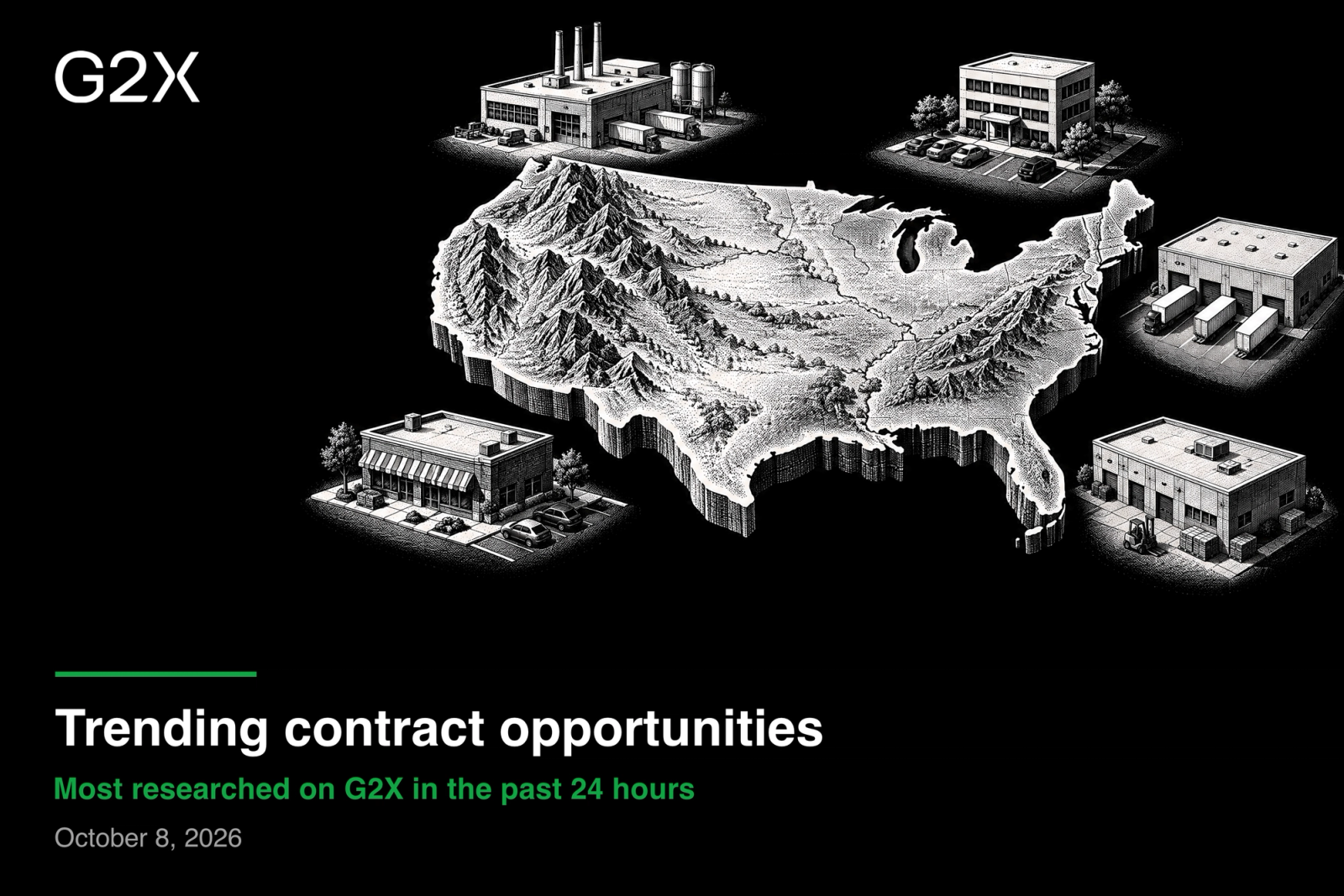 Trending contract opportunities. Most researched on G2X in the past 24 hours.