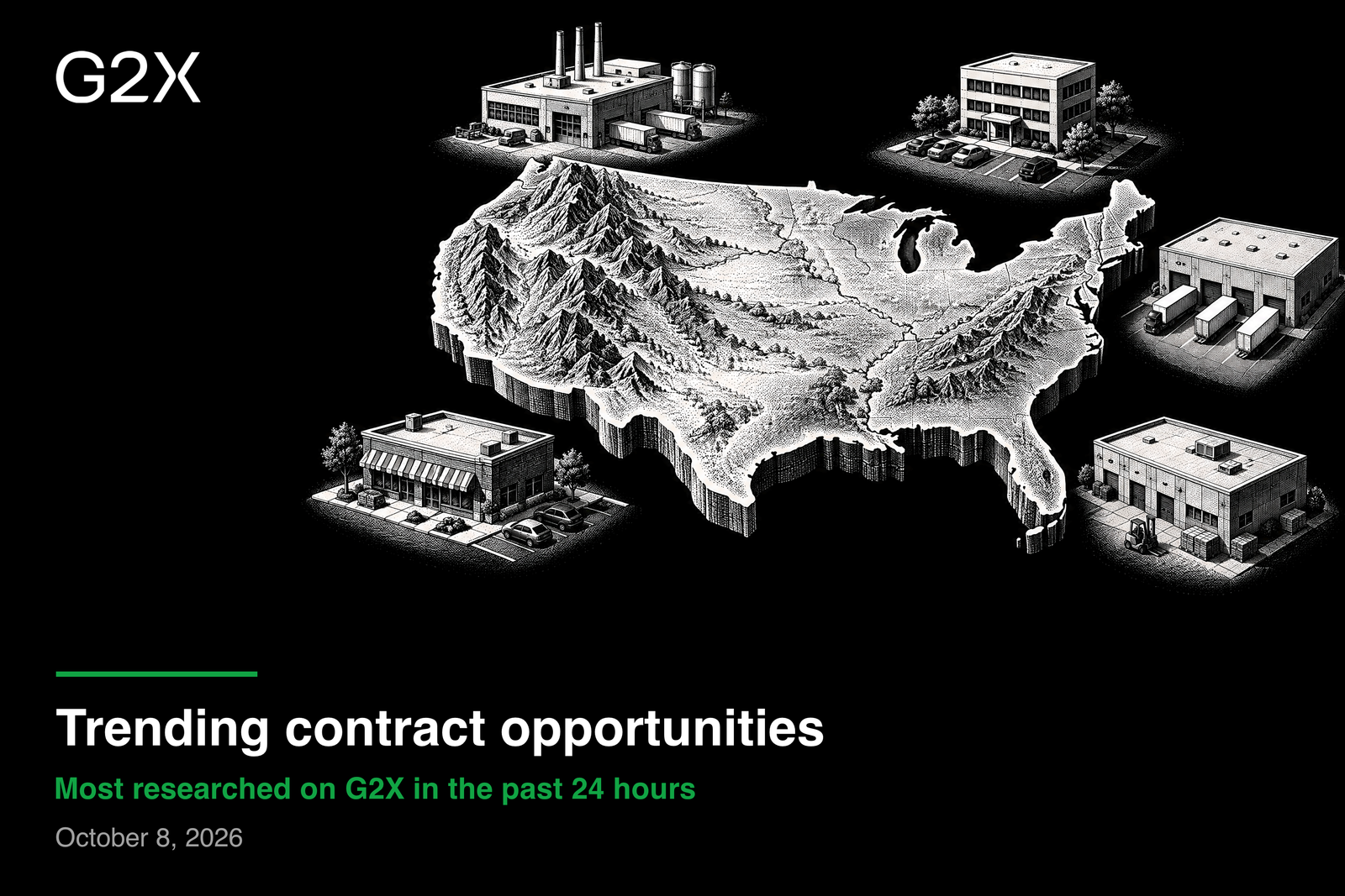 Trending contract opportunities. Most researched on G2X in the past 24 hours.