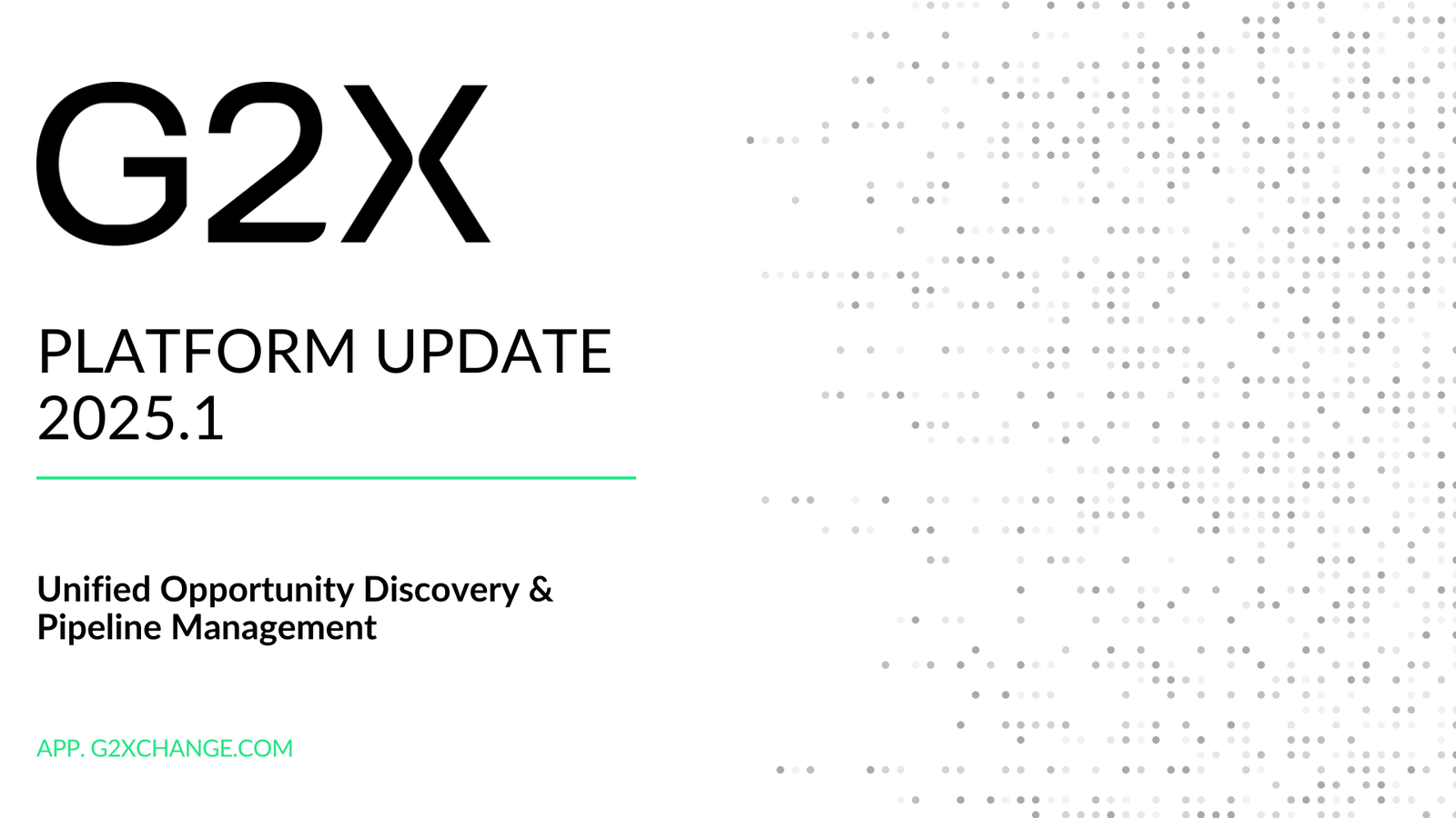 Cover image for G2X Platform Release 2025.1: Introducing Opportunities Database & Pipeline Management