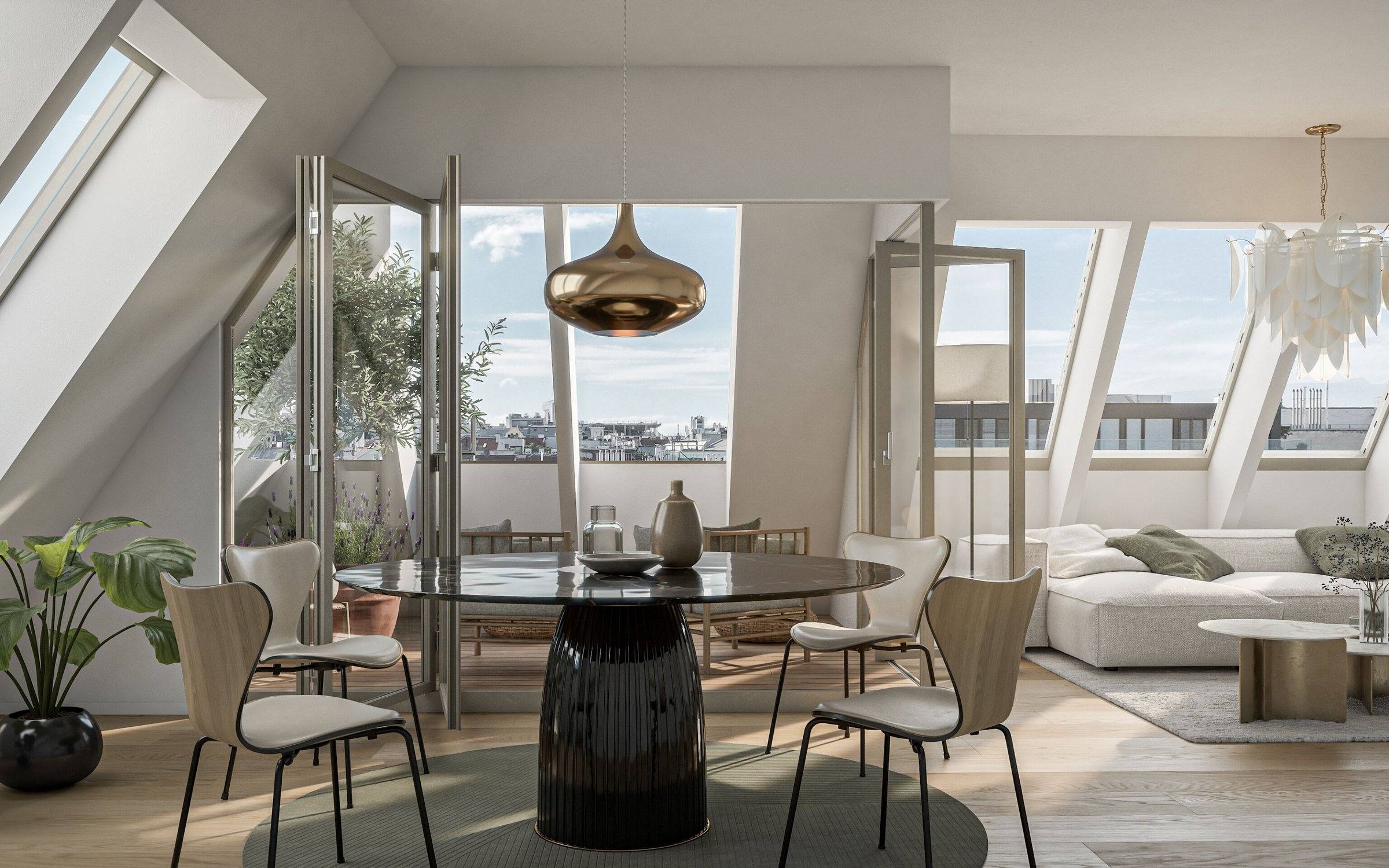 Exklusive Dachwohnung mit Dachterrasse und Loggia in Wieden