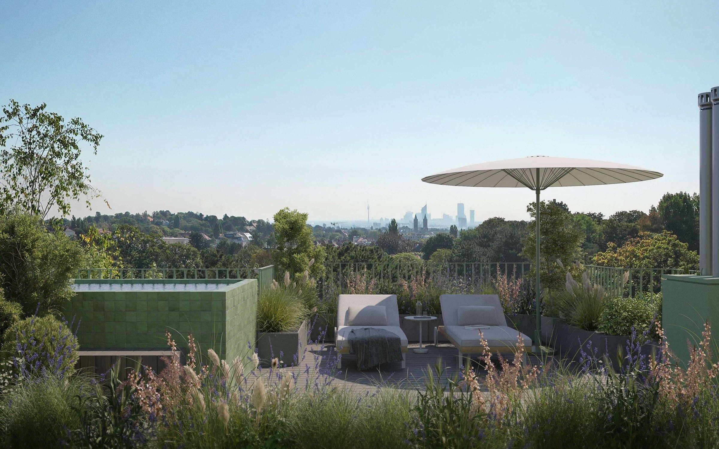 Chez - Residieren am Kaasgraben | Dachterrassenapartment mit Blick auf Wien