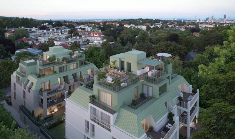 Chez präsentiert zwei exklusive Häuser, die durch ihren modernen Neubau und den einzigartigen Stadtblick bestechen.