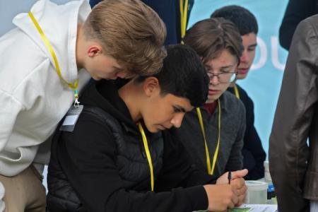 A group of students attend a workshop at the South East Water offices