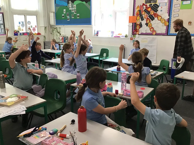 Tom, South East Water Education Lead, delivers a school talk