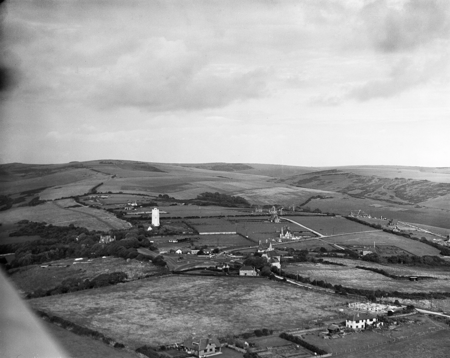 Black and white picture of Friston Forst as heathland back in the 1930's