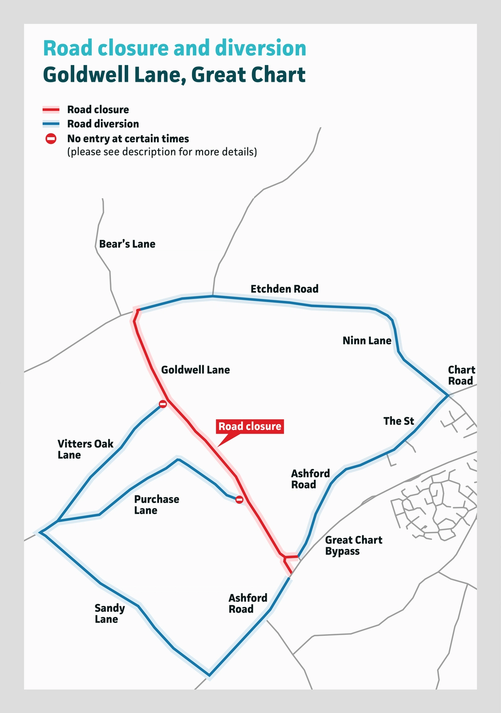 A map shows diversion routes in place