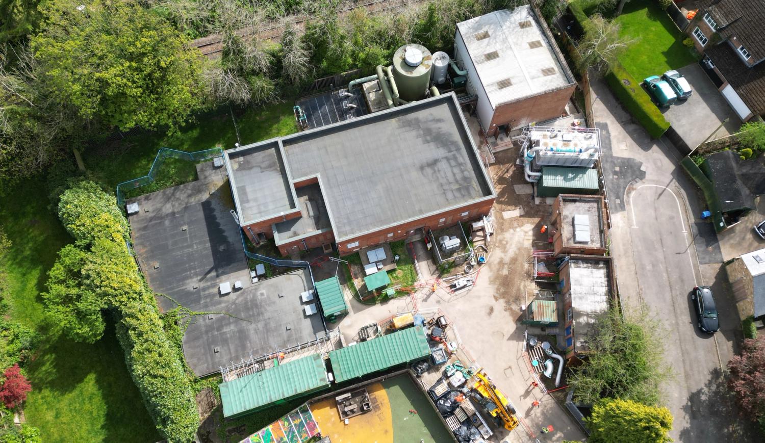 College Avenue water treatment works pictured from the air