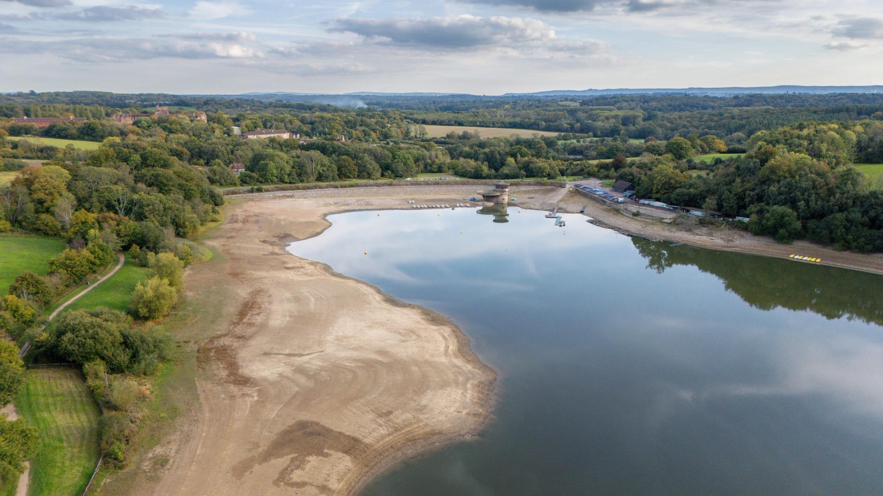 Photo taken from birds eye view of Ardingly Reservoir on 9 September 2025