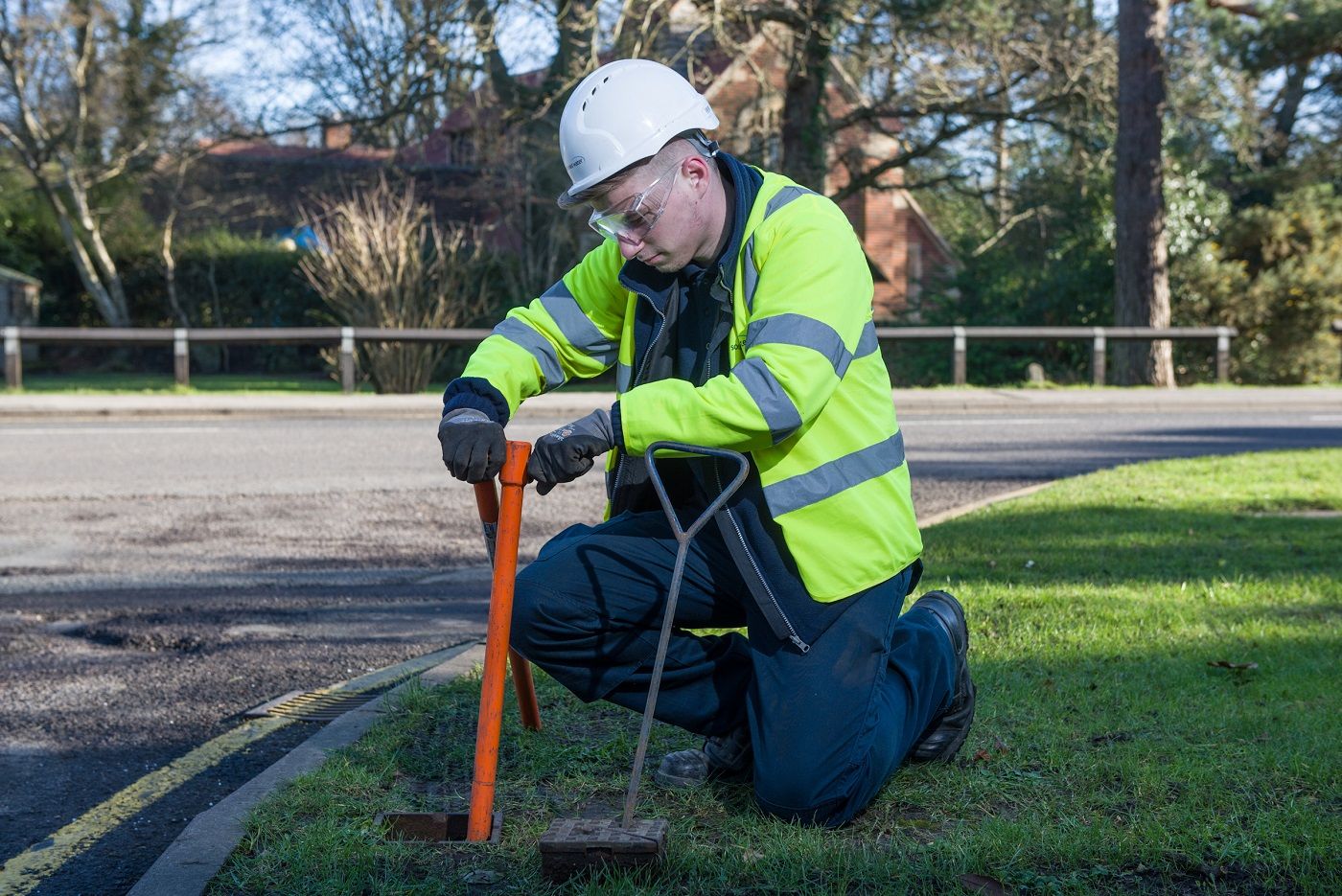 South East Water technician installing a water meter