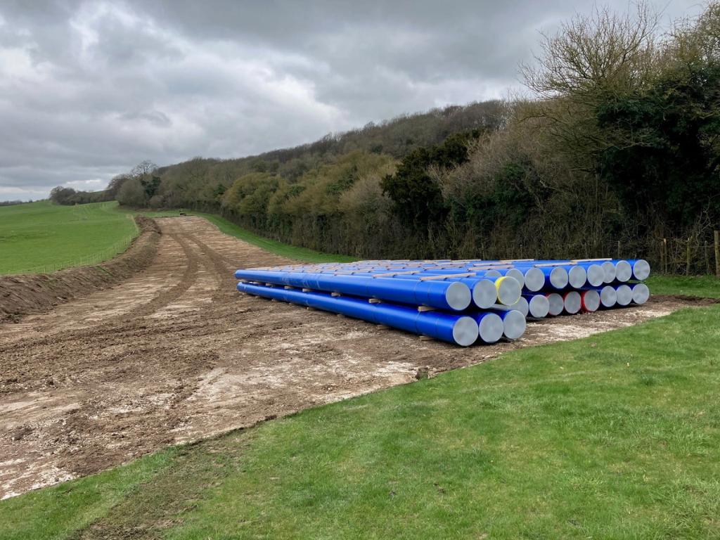 Pipes ready to be laid 