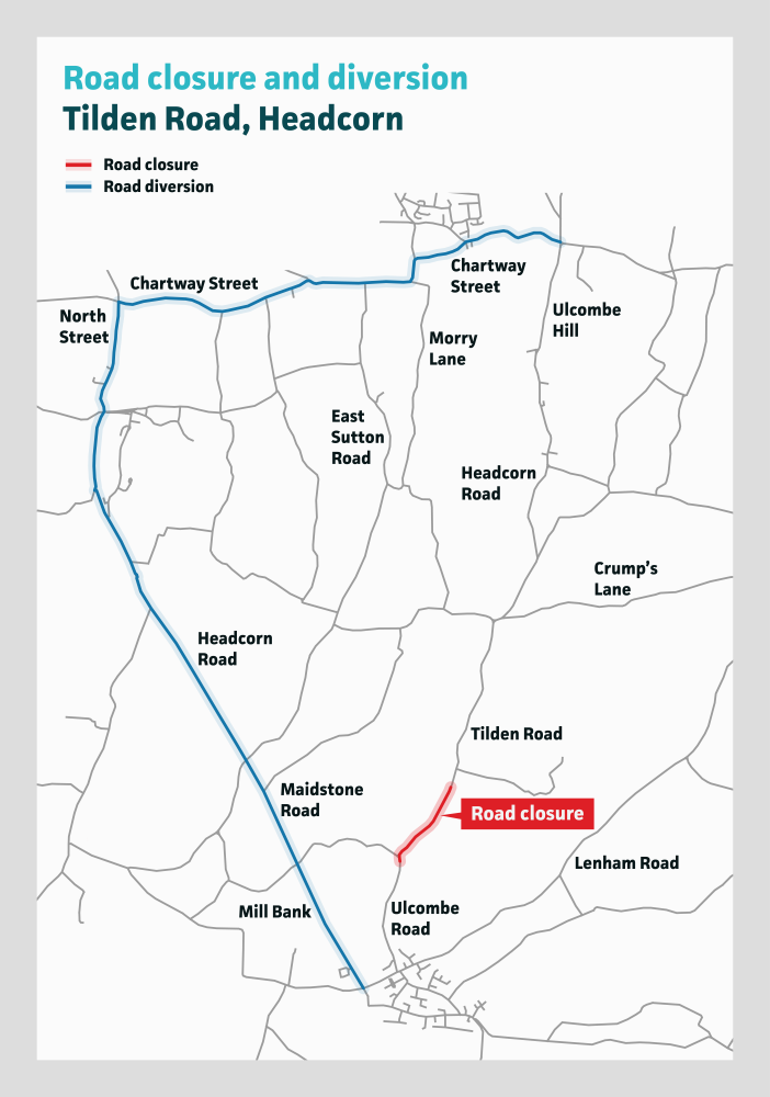 A map detailing the diversione route aound the works.