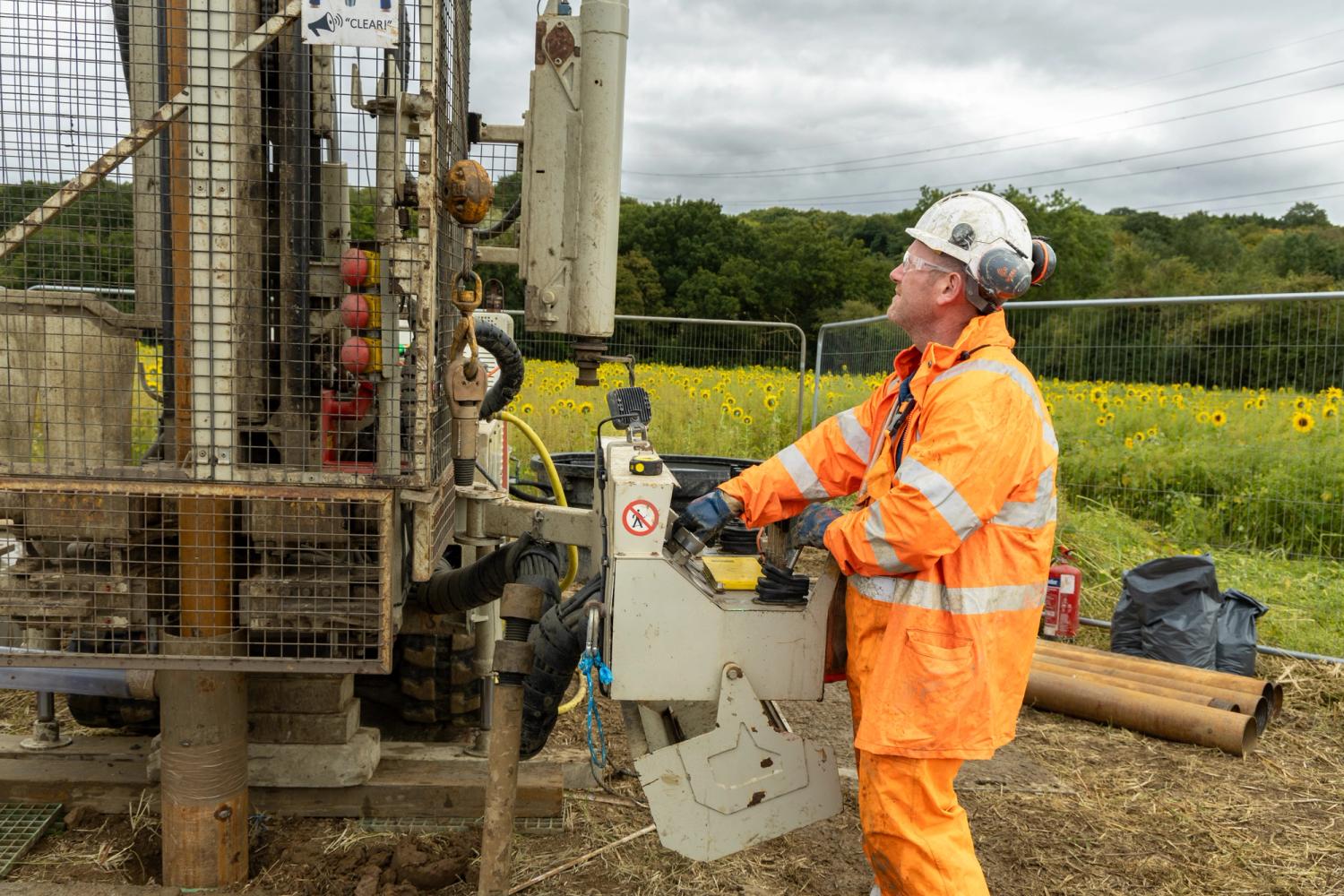 photos showing types of machinery you may see at the Broad Oak ground investigations