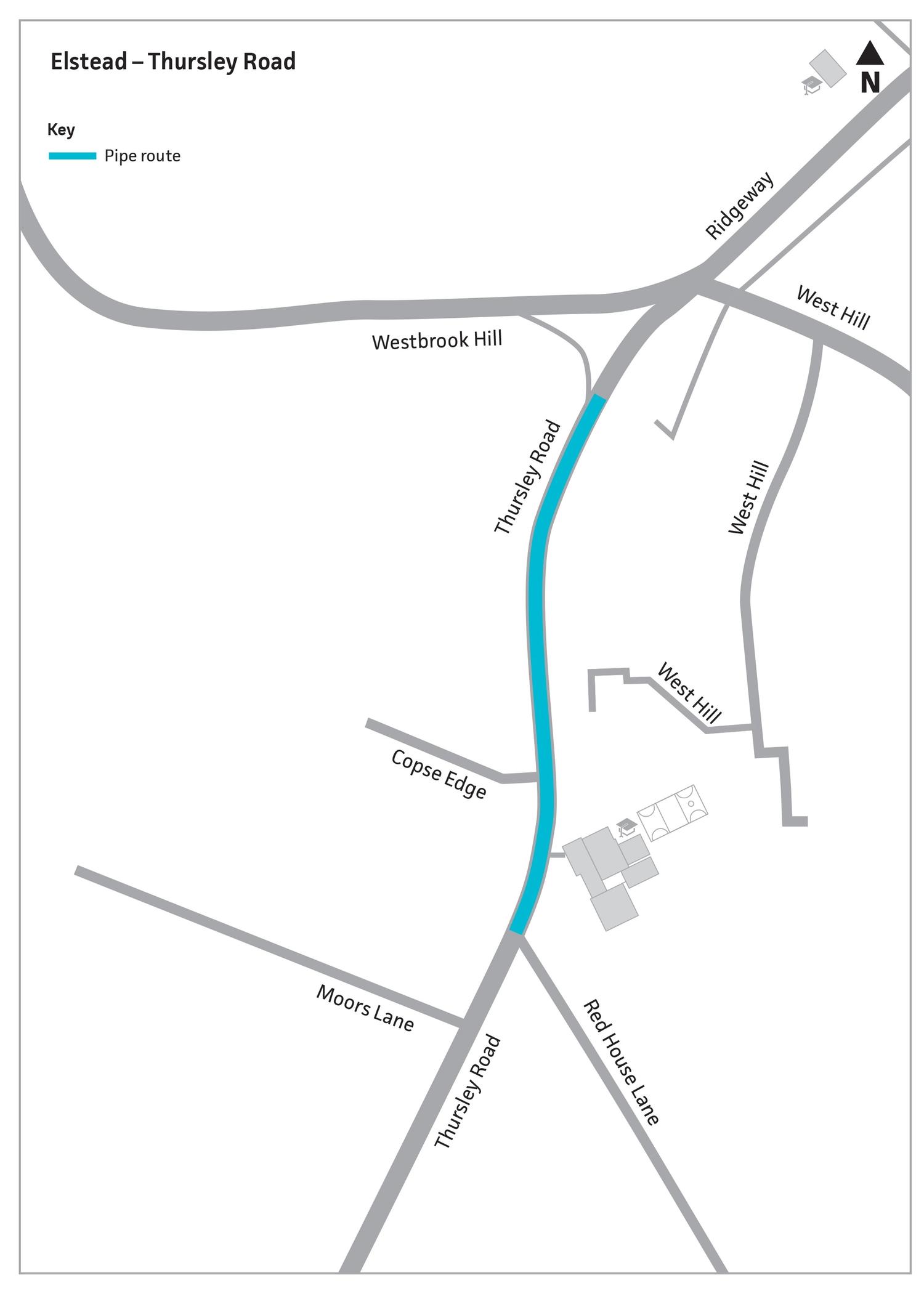 Map of Thursley Road, Elstead