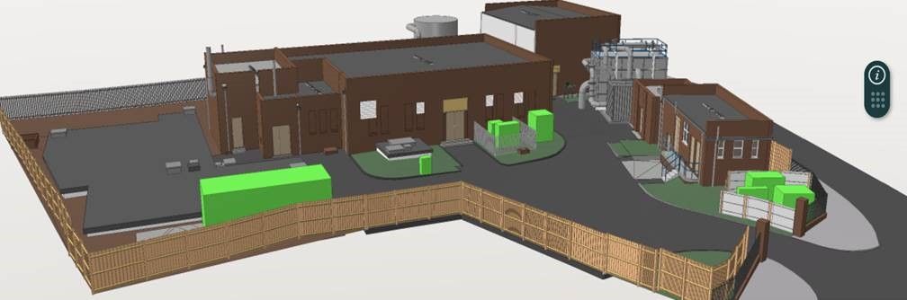 A 3D model of the first phase of works at College Avenue water treatment works