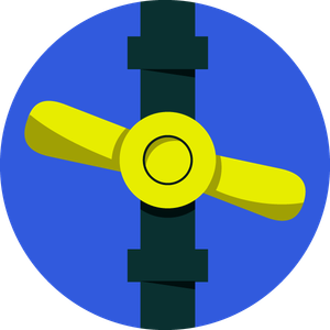 Icon of a stop tap on a blue background