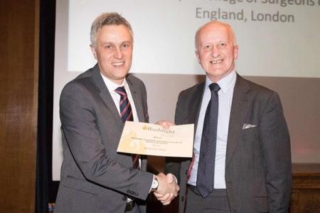 NEP Surface Water Catchment Management Lead, Simon Lohrey (left) is pictured receiving the award on behalf of the company.