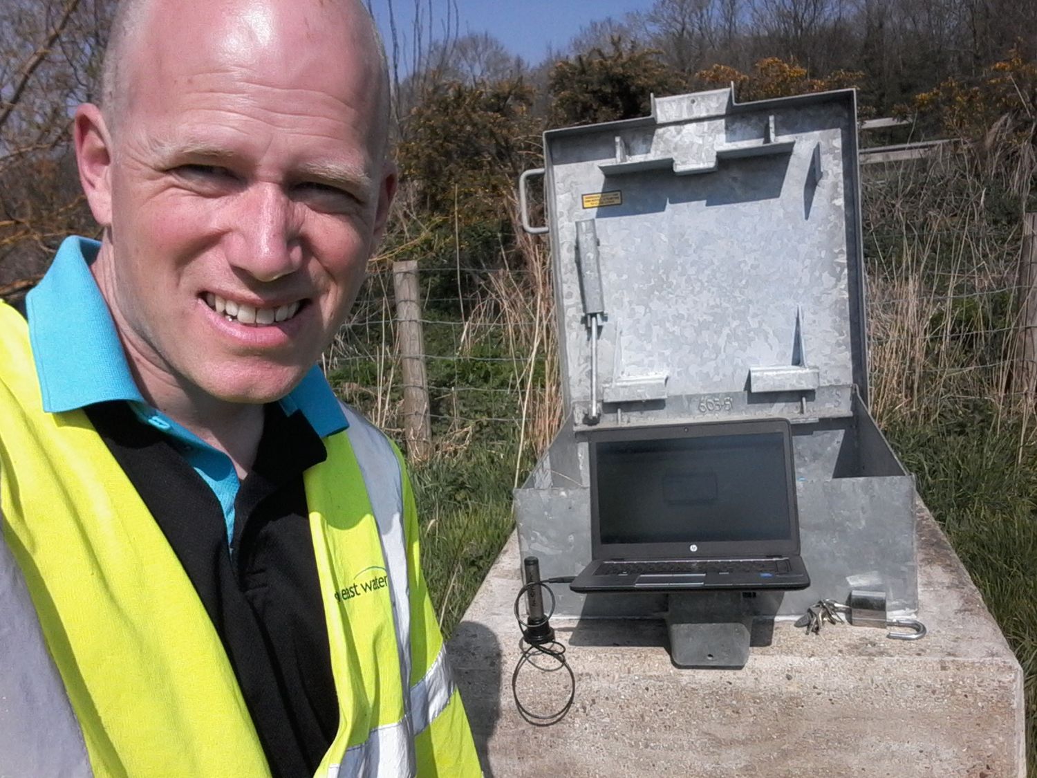 Matt collecting data at a site near Canterbury