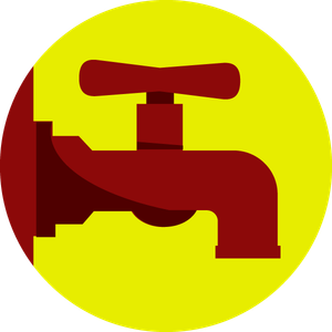 Icon of a tap on a yellow background