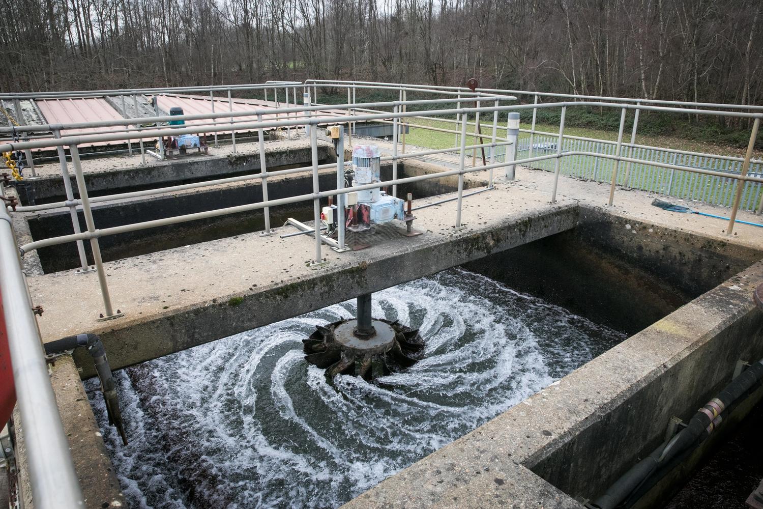 Photograph of water being treated at one of South East Water's water treatment plants.