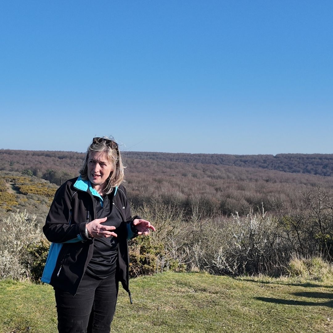 A South East Water staff member walks around the Seven Sisters National Nature Reserve