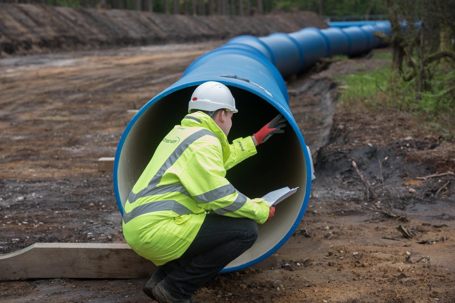 Photo of a South East Water engineer on site