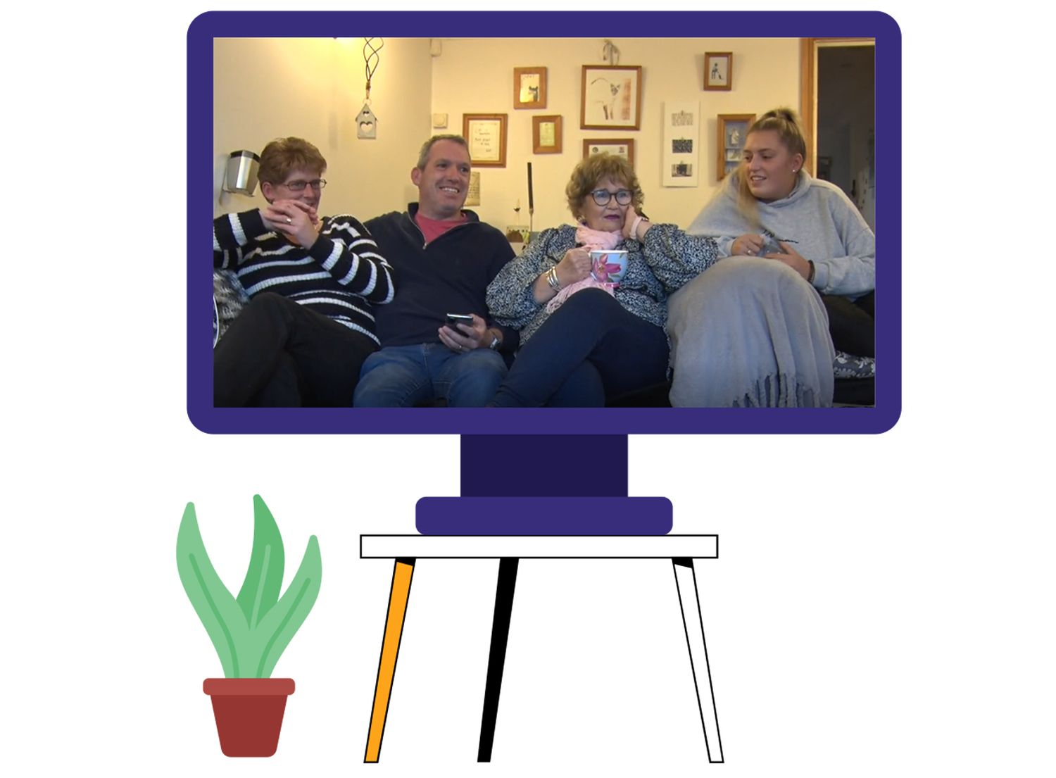 Image of water horizon forum members inside a TV 