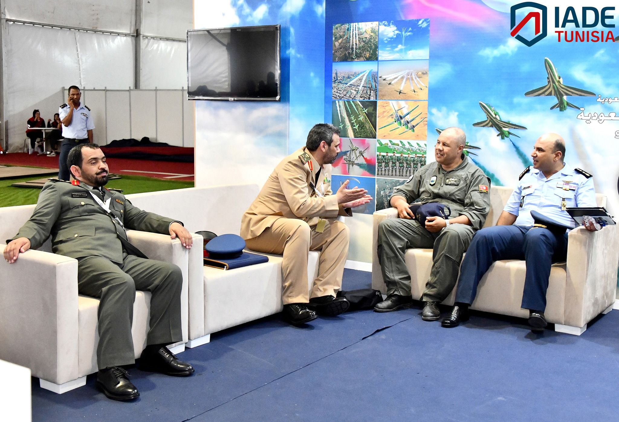 Custom exhibition booth for aerospace event