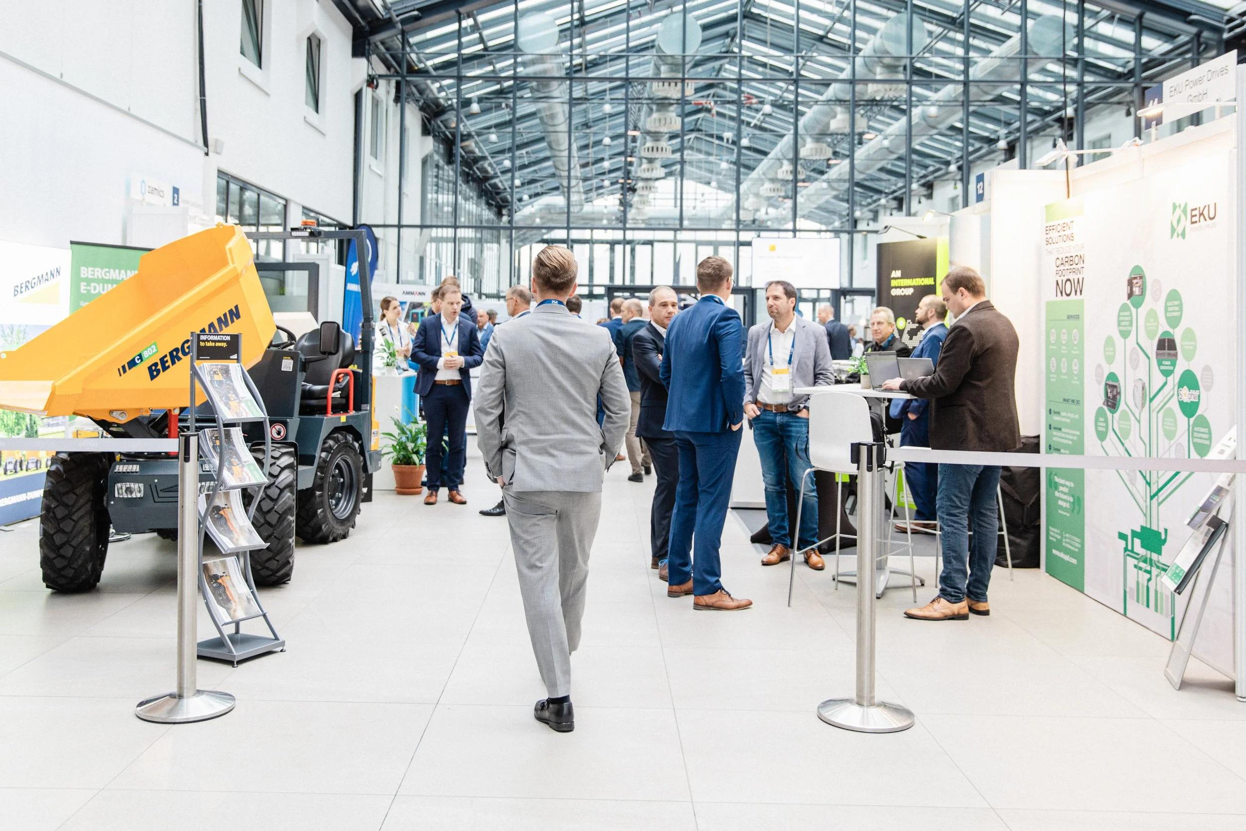 onstruction materials exhibition stand at building technology trade show
