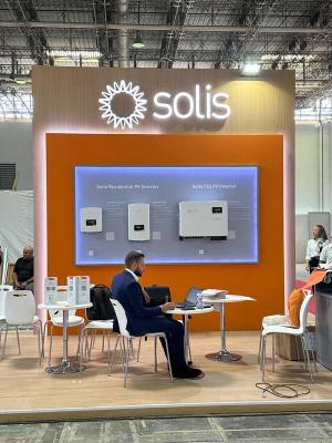 Solis solar inverter exhibition stand at Carthage Expo 2024 Kram Exhibition Centre Tunis built by EFFECT Global