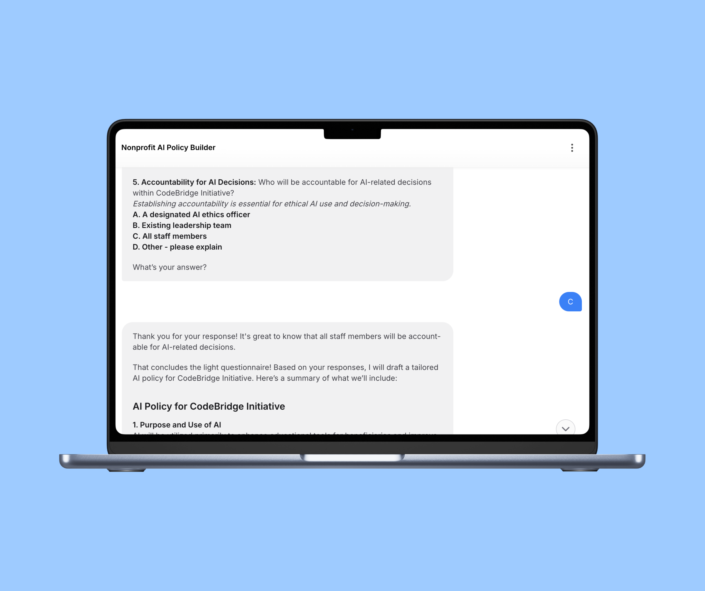 Nonprofit AI Policy Builder – Fast Forward