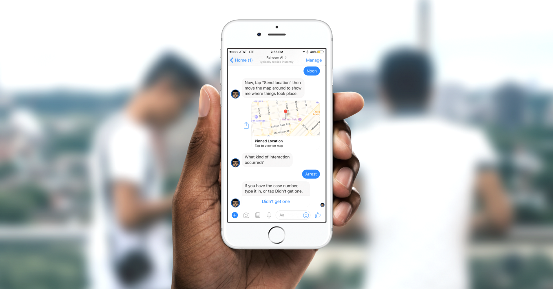 Raheem is a Chatbot for Anonymously Reporting and Rating Experiences with Police