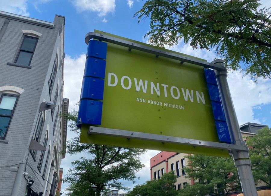 Downtown Ann Arbor streetscape in Ann Arbor, Michigan