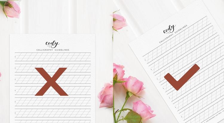 Guideline worksheet positioned on a slant