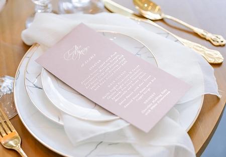 gold foil letterpress menu