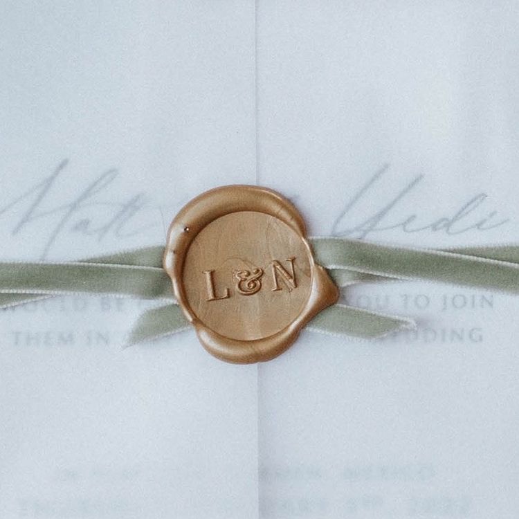 Gold Wax Seal tied with ribbon