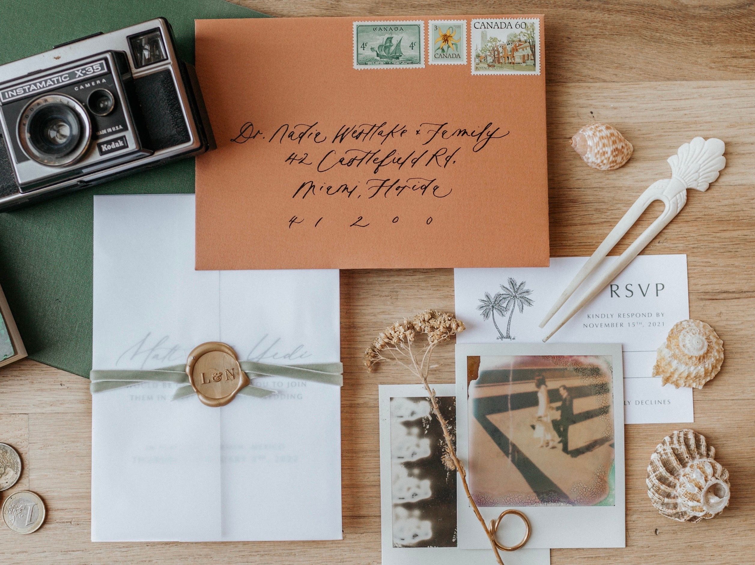 Destination wedding invitation suite