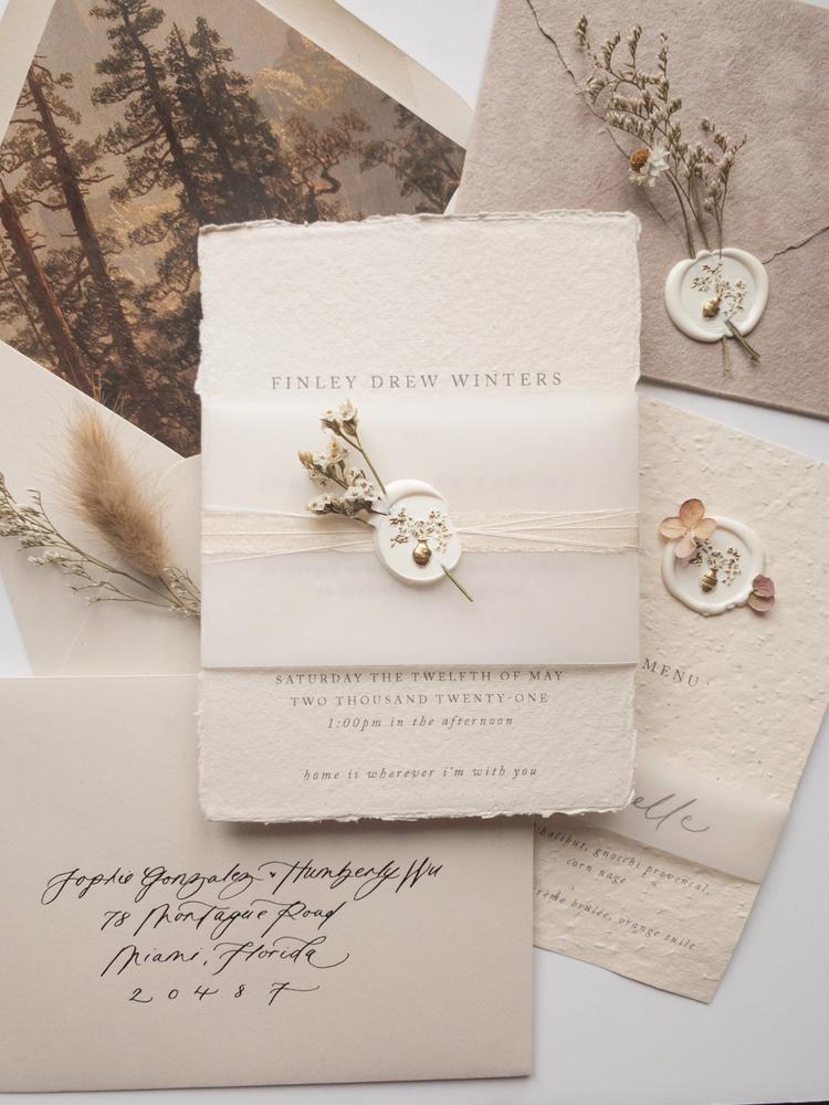 Invitation suite with multiple wax seals