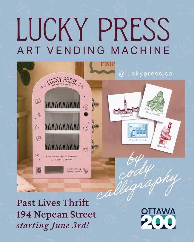 art vending machine with examples of ottawa location mini-prints