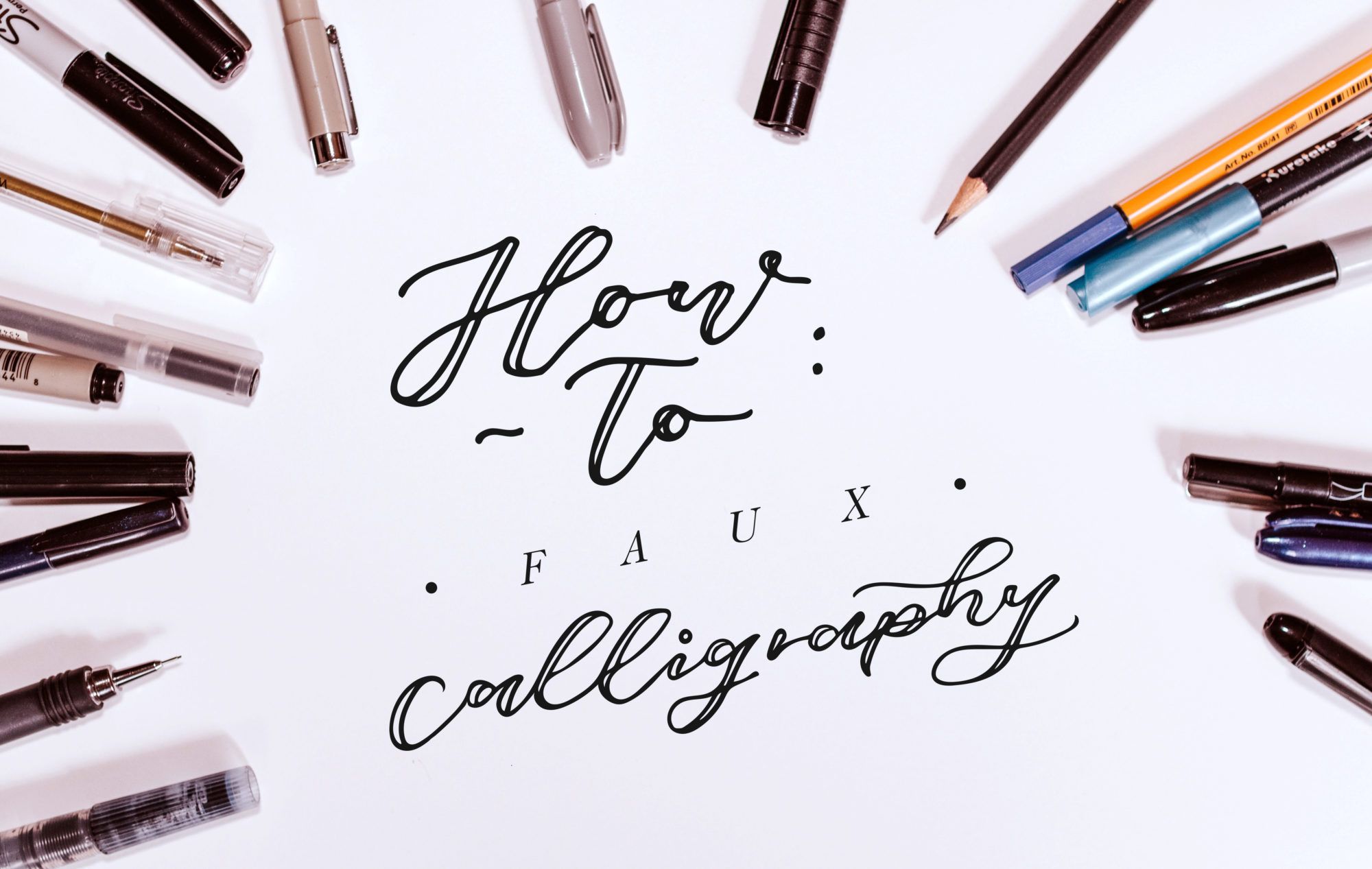 Faux Calligraphy - A turorial with interesting words with The Painted Pen