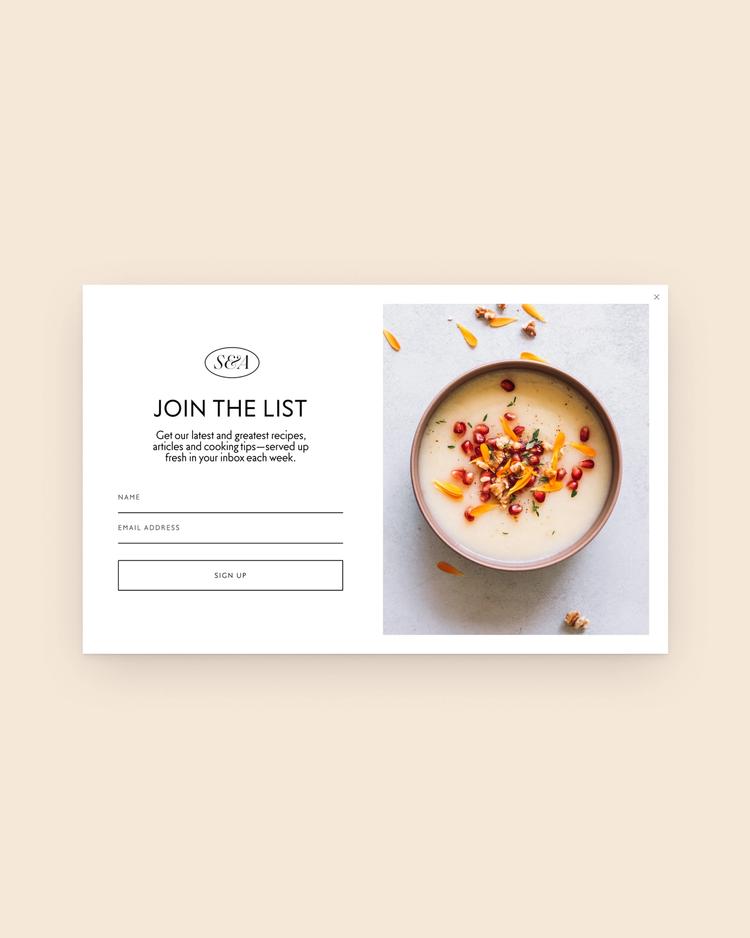 email pop up form example
