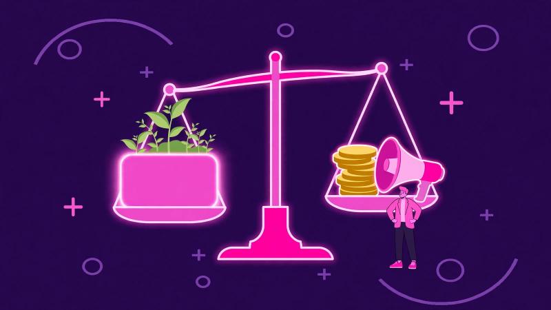 Illustration comparing SEO and PPC marketing channels